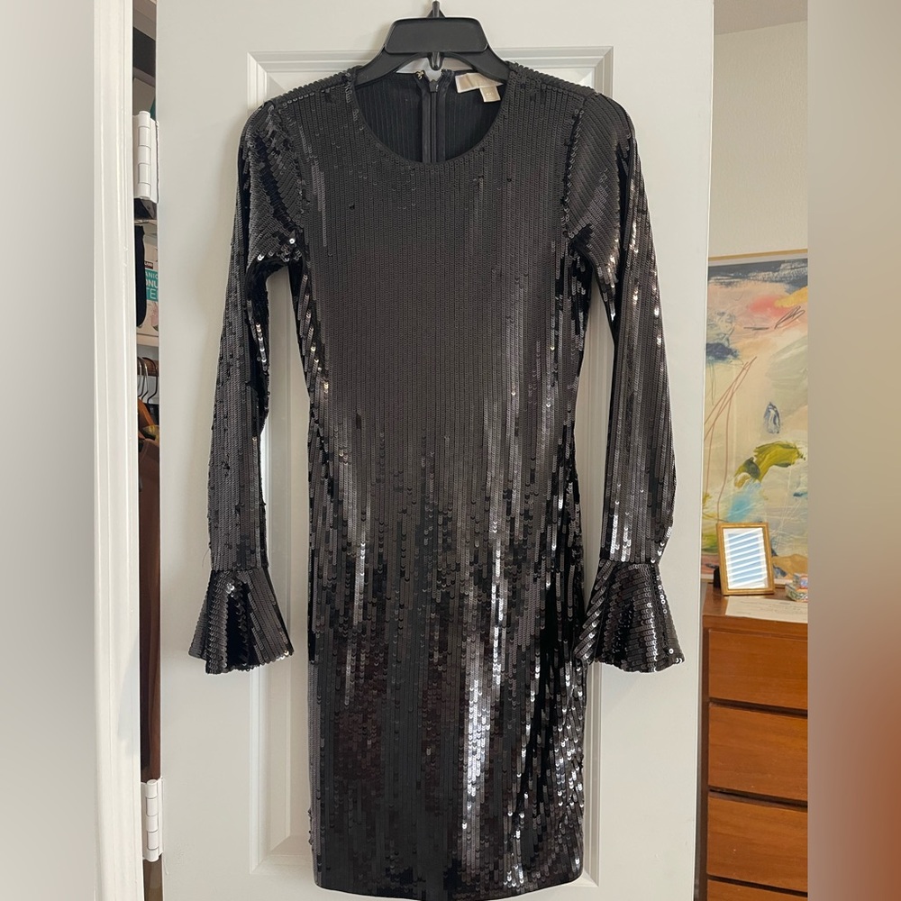 MICHAEL Michael Kors black sequin dress
